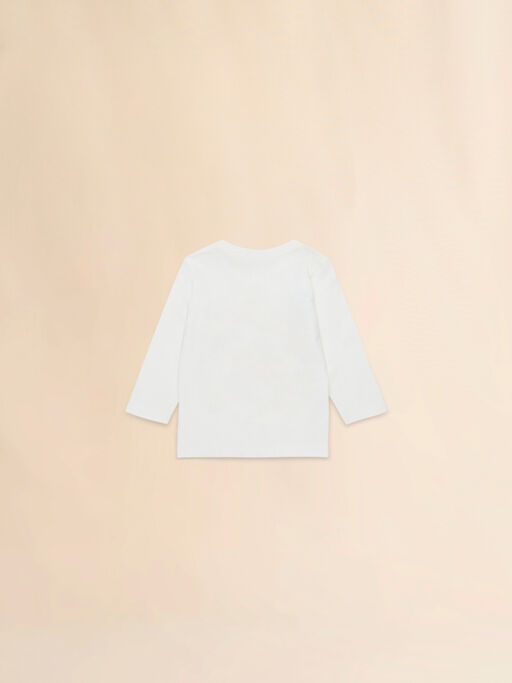 Off-white cotton long-sleeved T-shirt with Robottini print - T-shirts