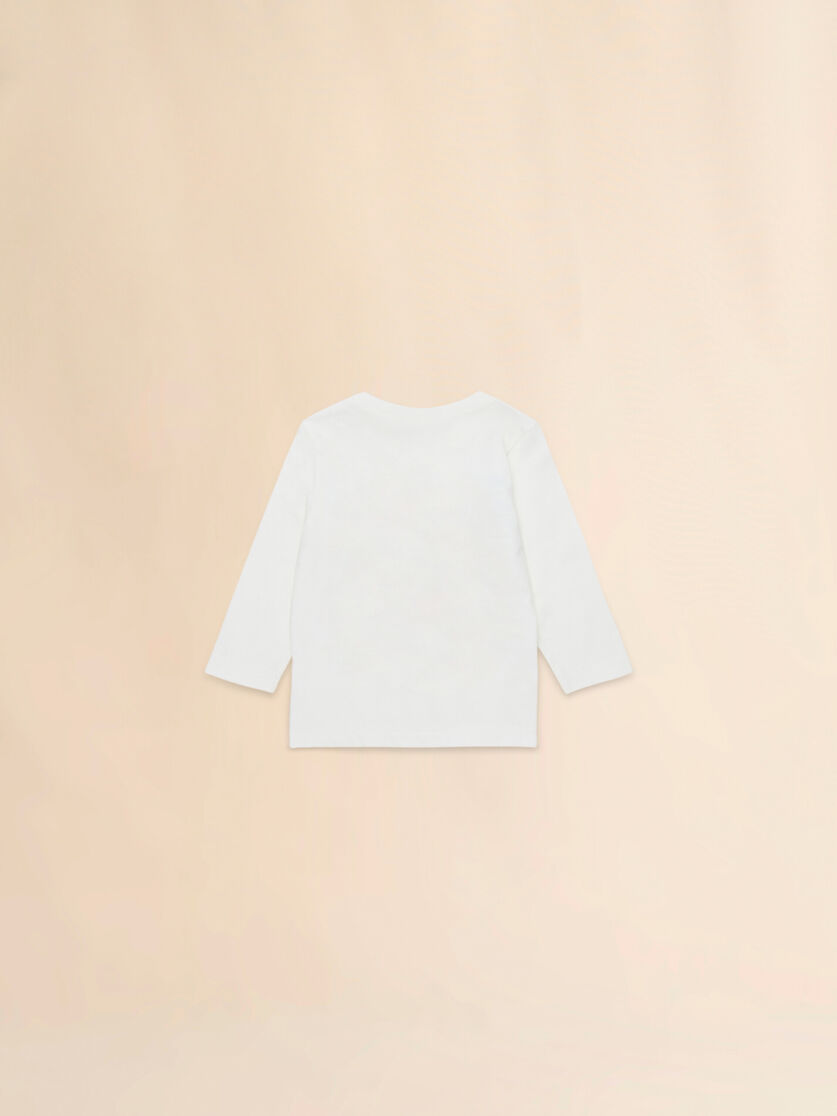 Off-white cotton long-sleeved T-shirt with Robottini print - T-shirts - Image 2
