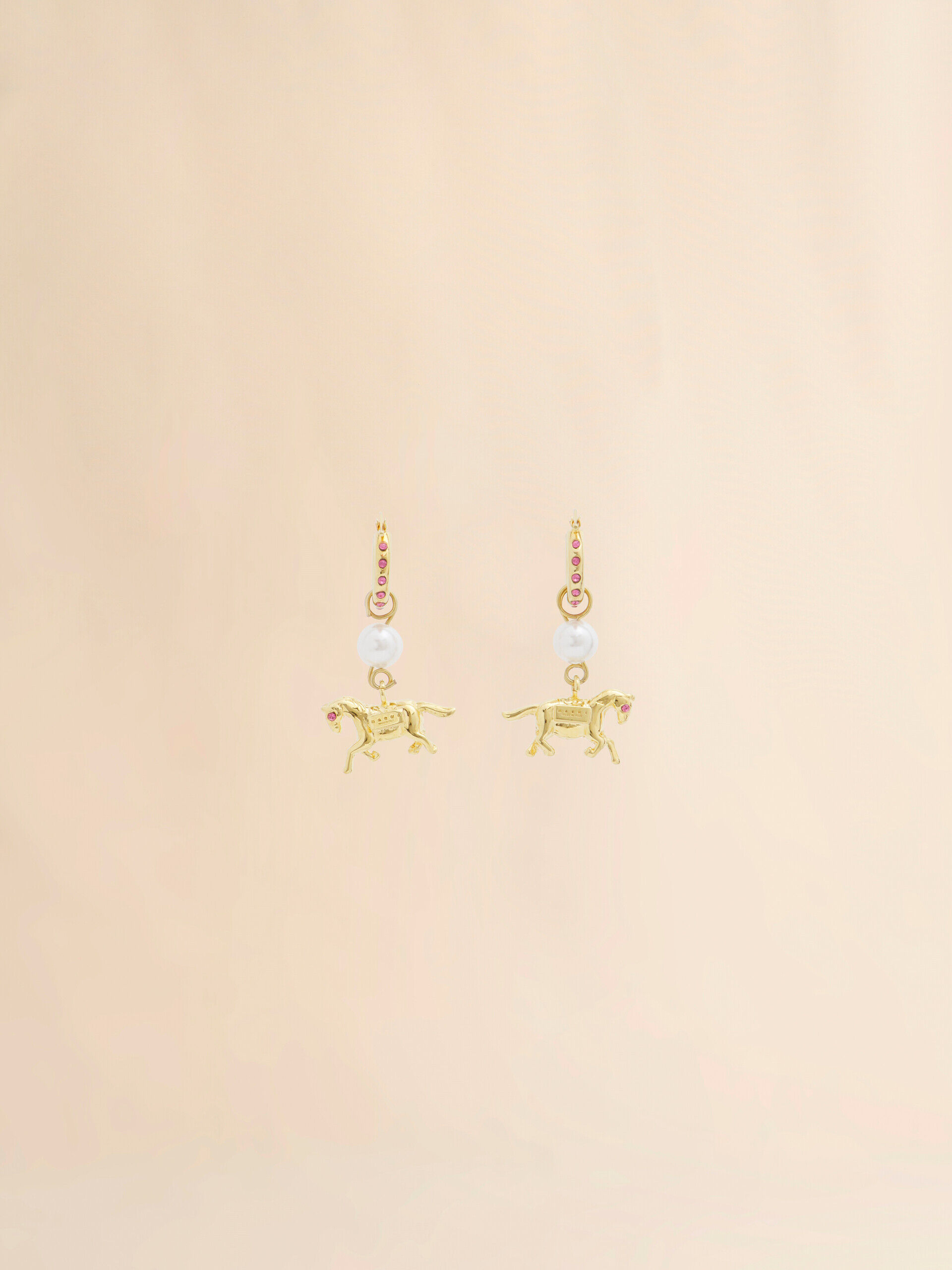金メッキの馬のチャーム付きピアス | Marni