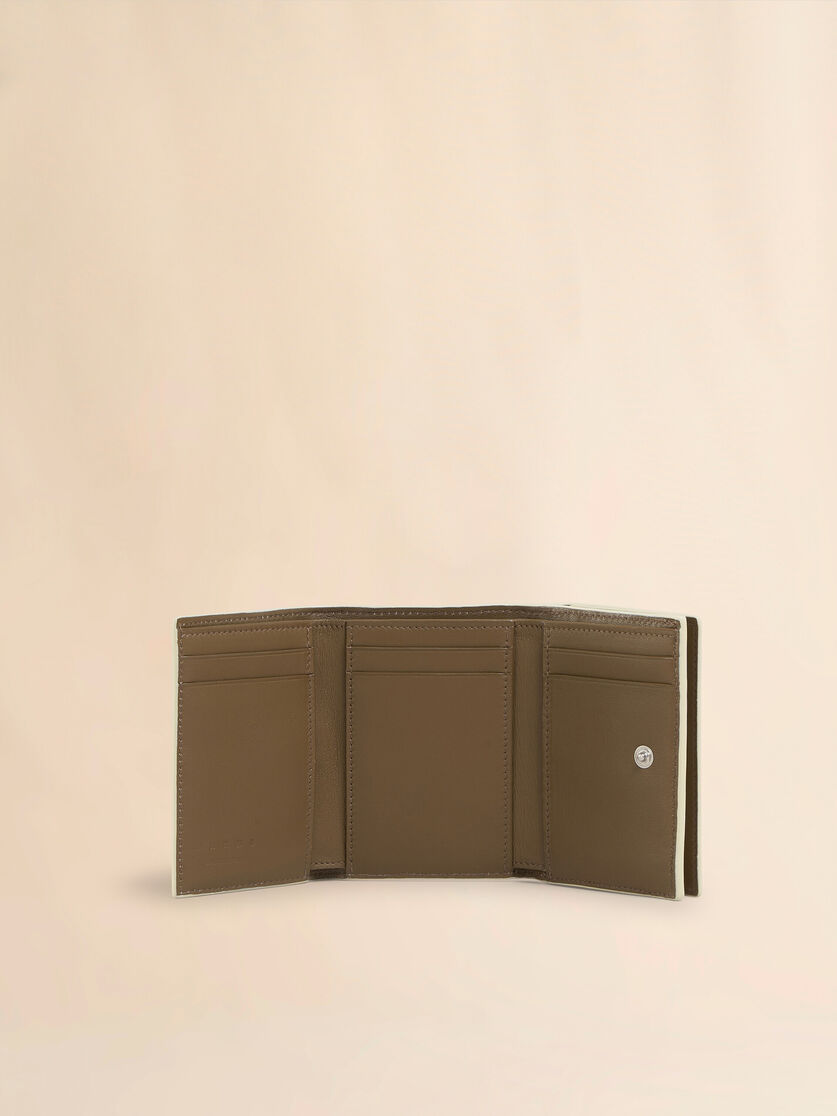 Black leather trifold wallet with Marni Mending embroidery - Wallets - Image 2