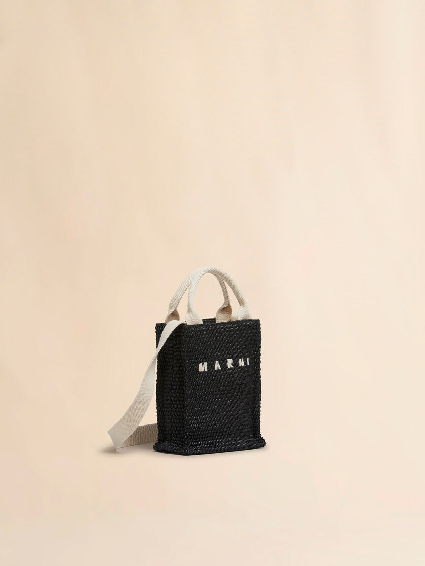 Brown raffia-effect tote mini bag - Shopping Bags - Image 6