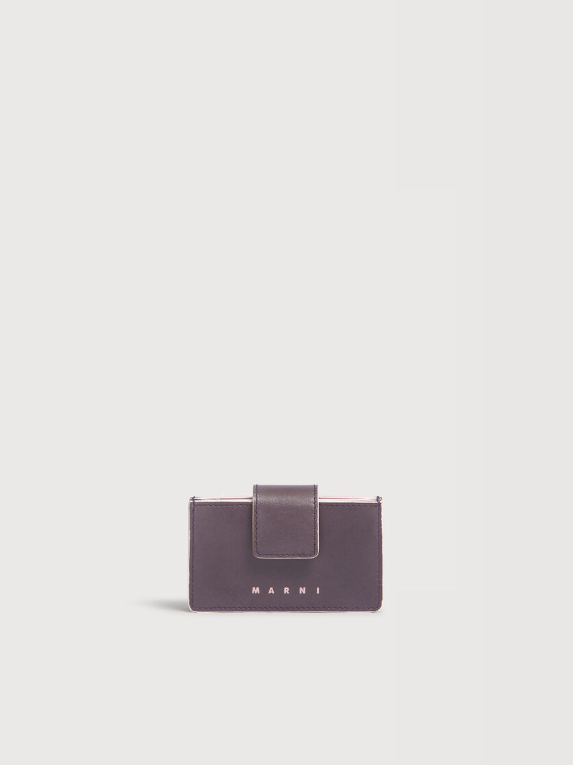 Porte-cartes en cuir violet, Image 1