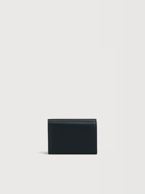 Black leather trifold wallet with Marni Mending embroidery - Wallets