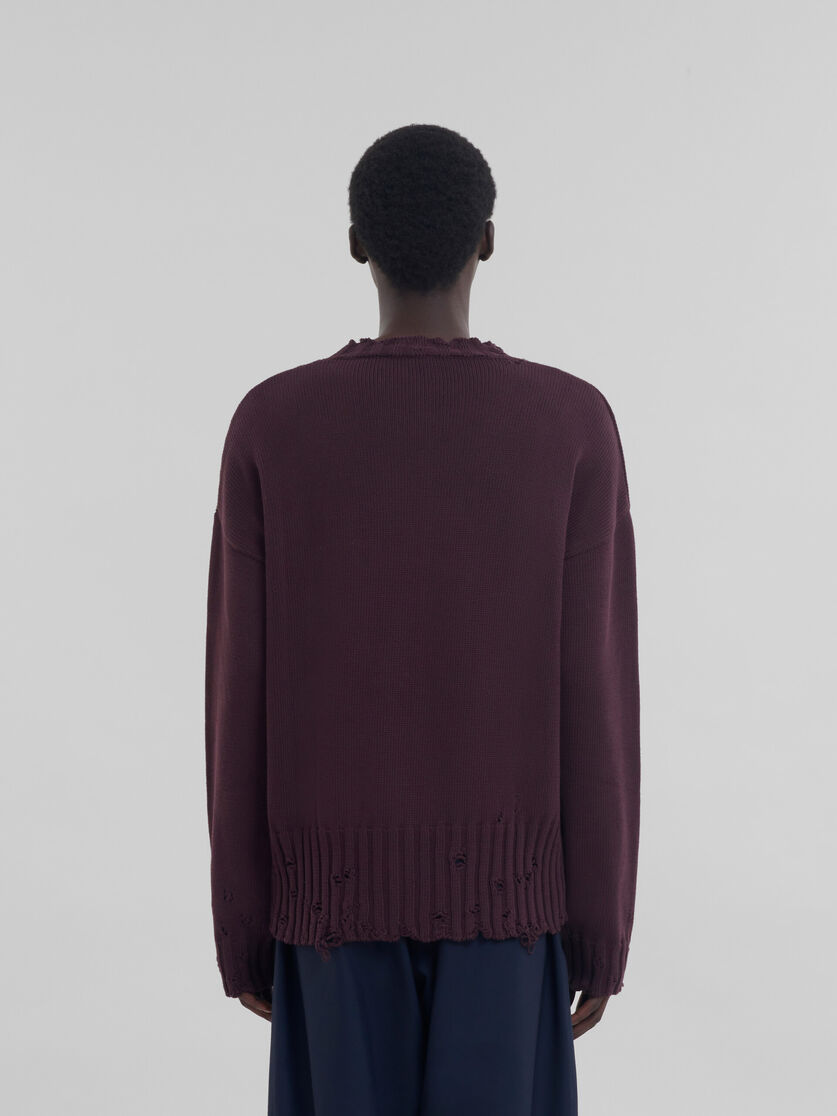 Burgundy cotton crewneck sweater | Marni