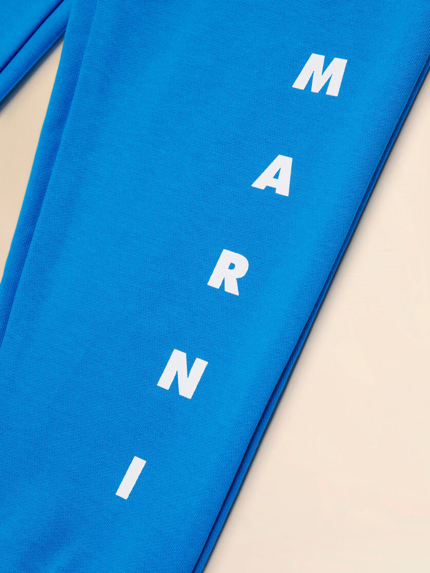 Joggers in cotone blu con stampa Marni, Image 4