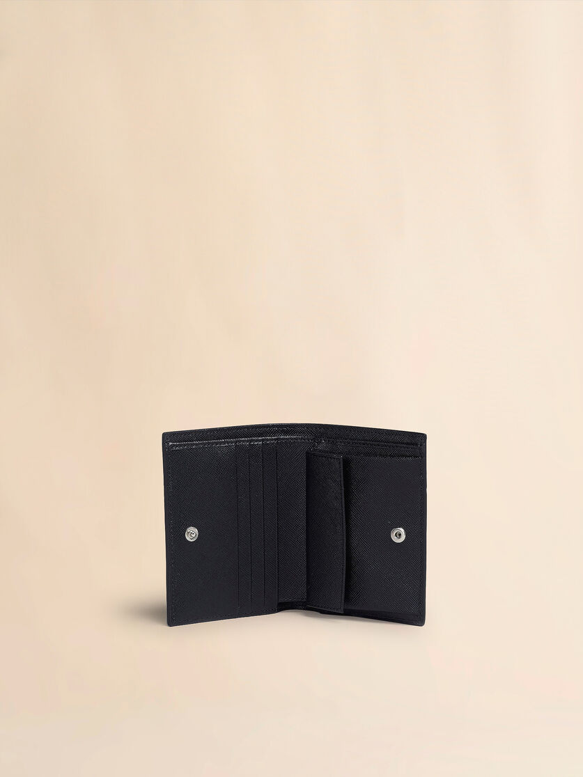 Black saffiano leather bi-fold wallet - Wallets - Image 2