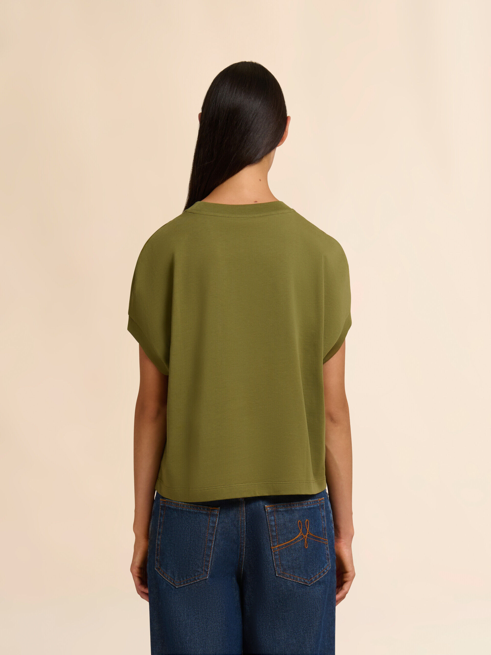 Marni Frameロゴ グリーン コットンコクーンTシャツ | Marni