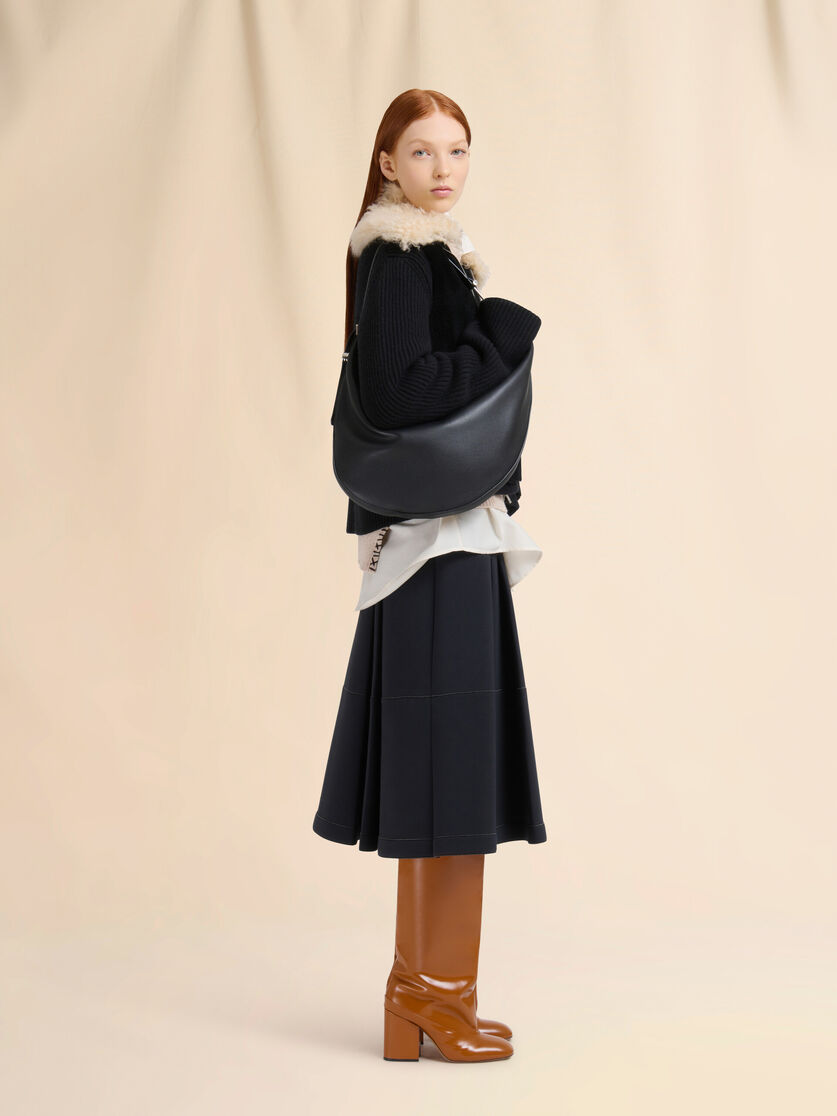 Black leather Dot small hobo bag - Shoulder Bags - Image 2