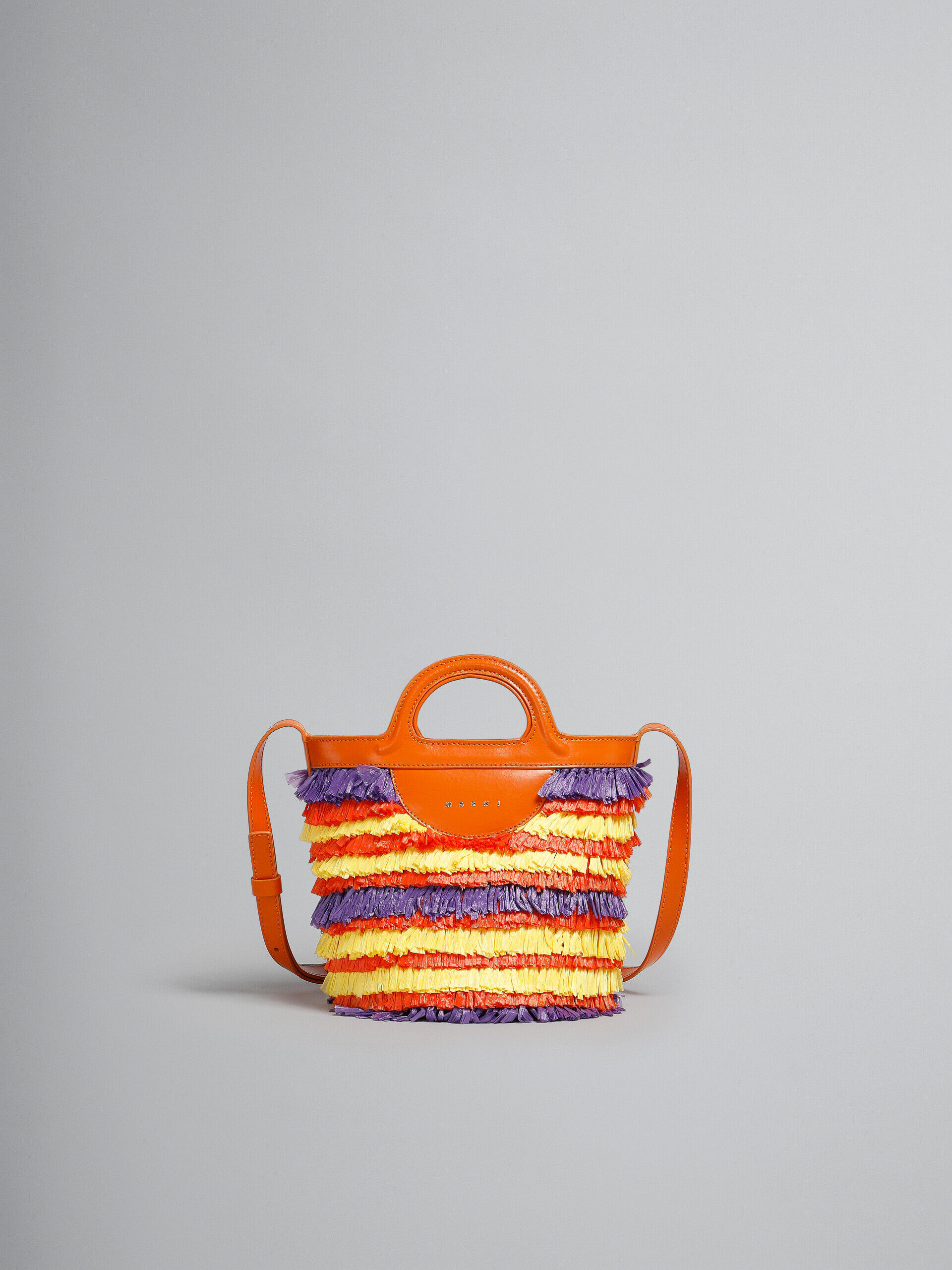 オレンジ フリンジ付きミニバケットバッグ | Marni