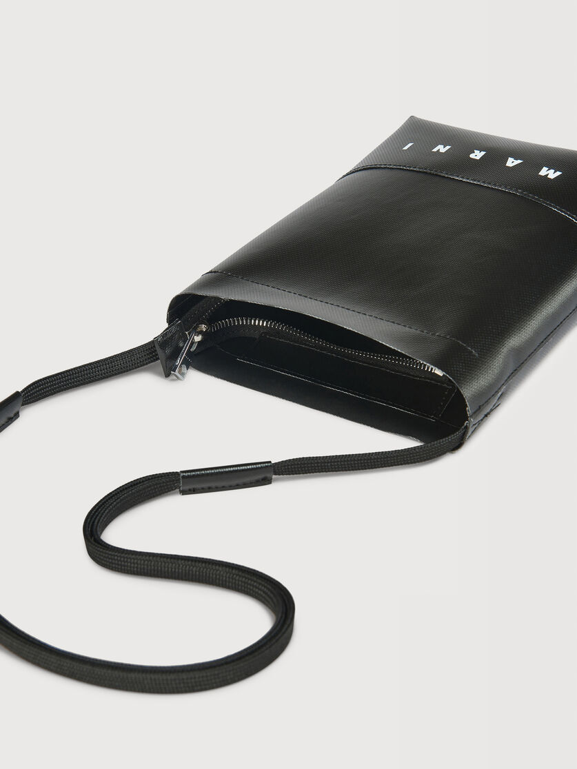 Black Tribeca crossbody bag with shoelace strap, Image 4