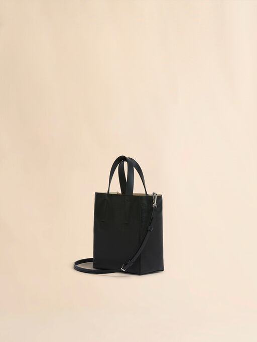 Museo Soft Mini Bag in black leather with Marni Mending - Shopping Bags