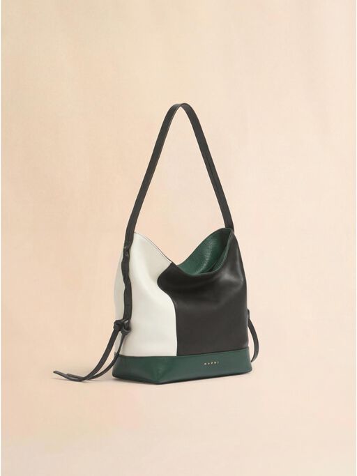 White black and green leather Pod 2.0 small hobo bag - Shoulder Bags