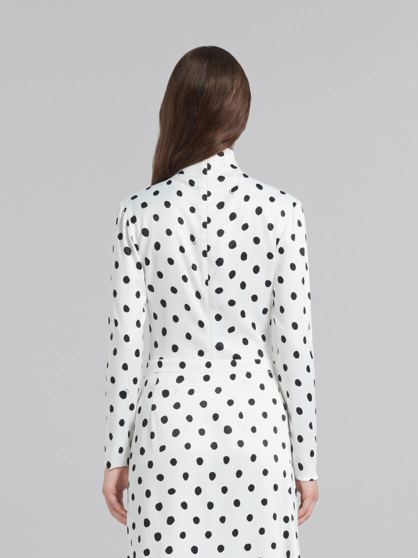 White satin high-neck top with polka dots - Shirts - Image 3