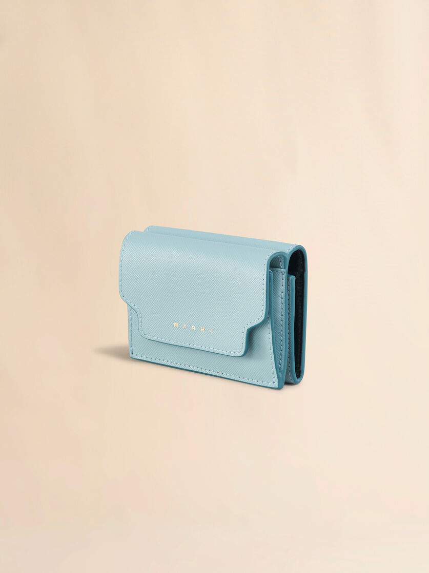 ライトブルー サフィアーノレザー製三つ折りウォレット | Marni