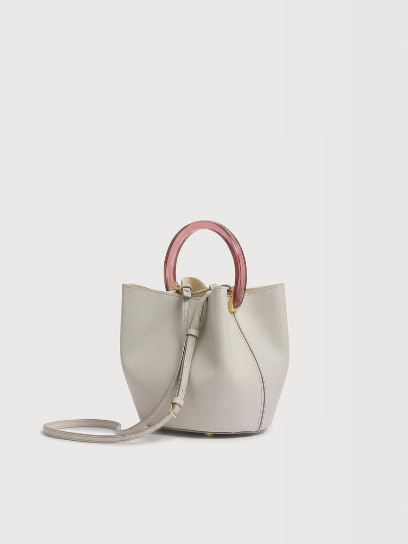 Cream leather Pannier bucket bag, Image 2