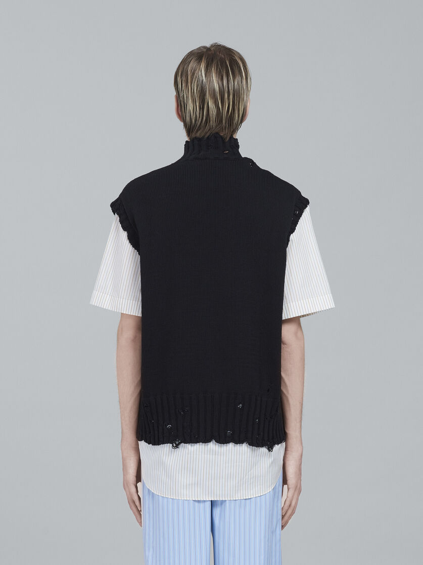 Black cotton vest - Pullovers - Image 3