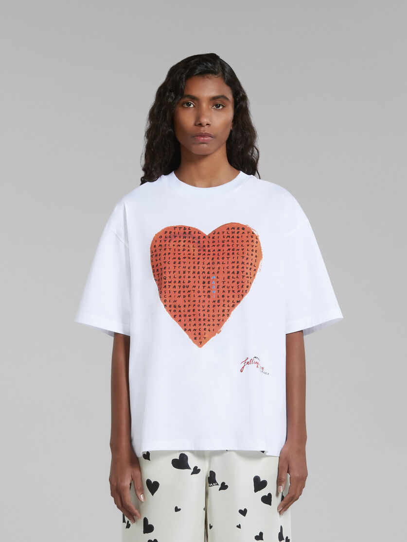 White T-shirt with wordsearch heart print - T-shirts - Image 2