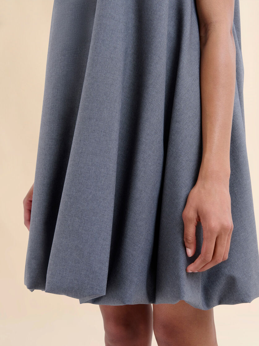 Kurzes graues Kleid aus Wolle mit Marni Symbol Stickerei - Kleider - Image 5