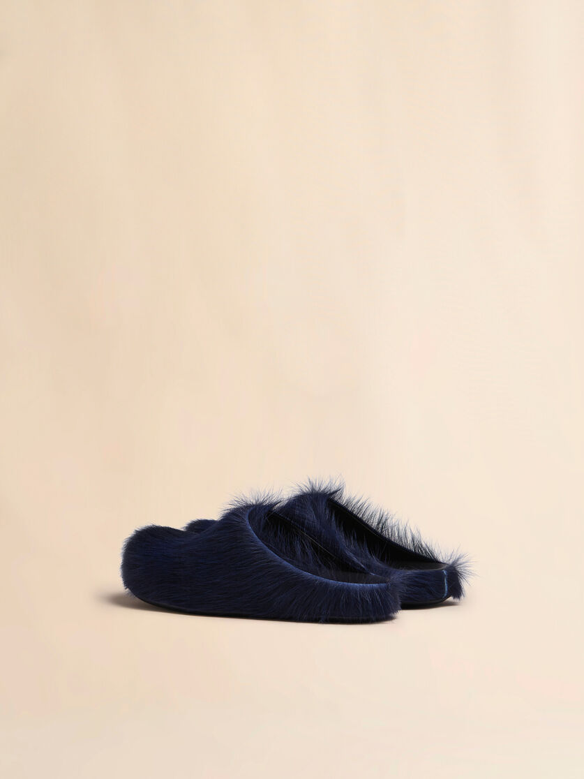 Blue long-hair calfskin Fussbett sabot - Sandals - Image 3