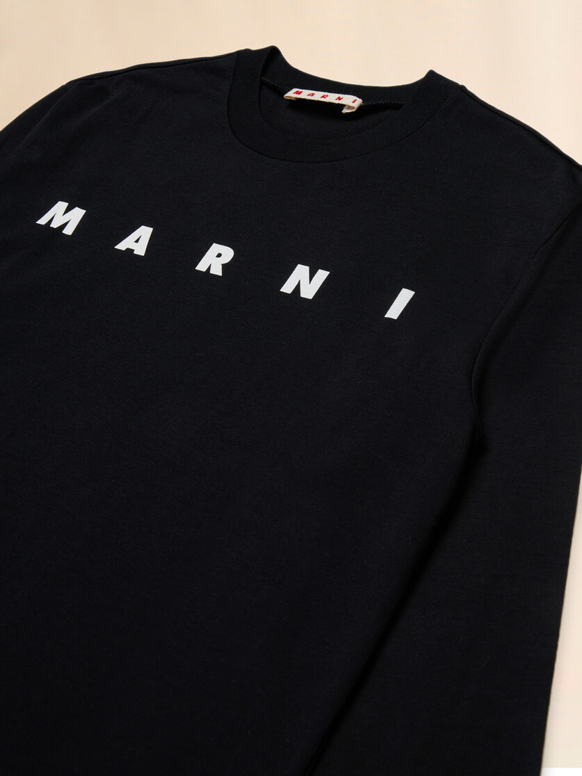Black cotton long-sleeved T-shirt with Marni print - T-shirts - Image 3