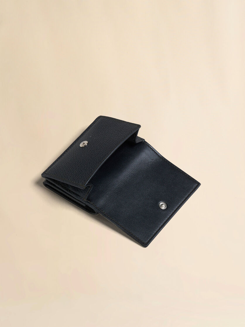 ブラック レザー製三つ折りウォレット - 財布 - Image 3