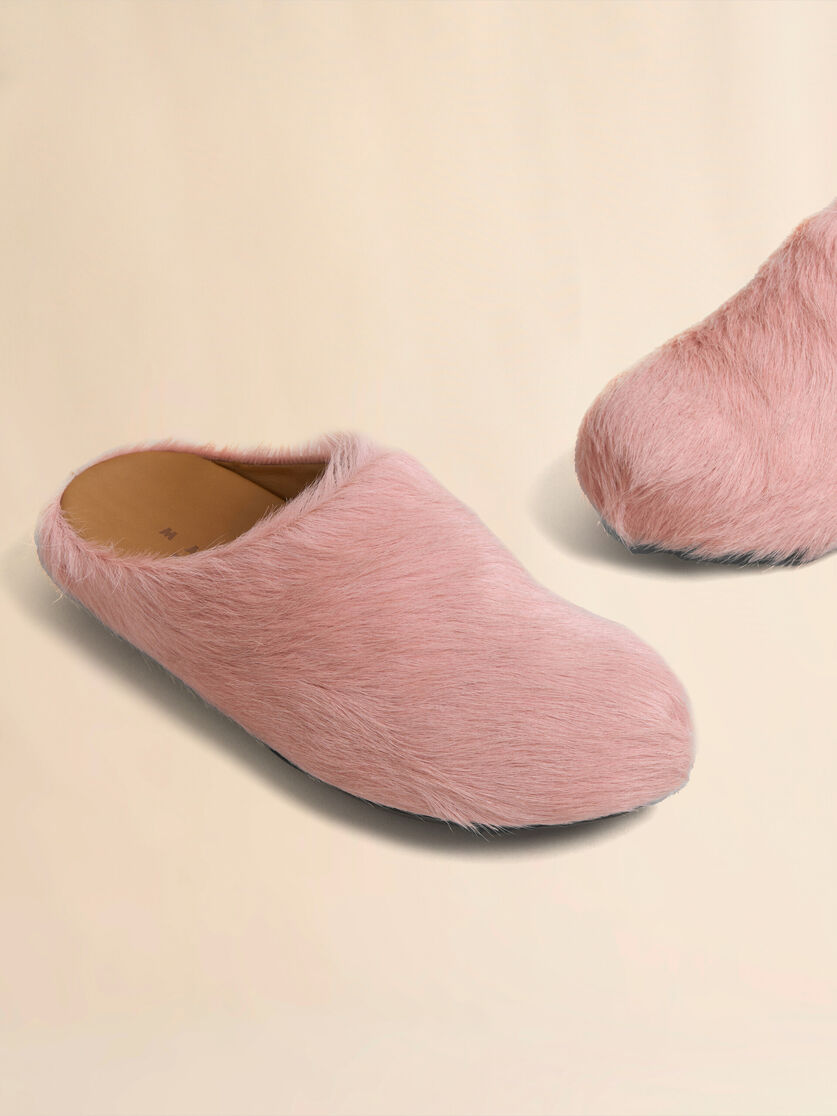 Blue long-hair calfskin Fussbett sabot - Clogs - Image 5