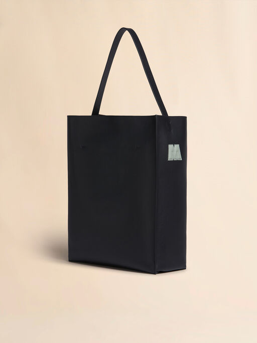 Black and white leather Museo hobo bag with patches - Shopping Bags