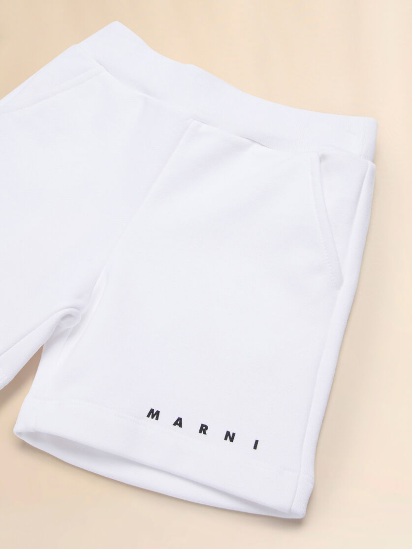 White cotton shorts with Marni print, Image 3