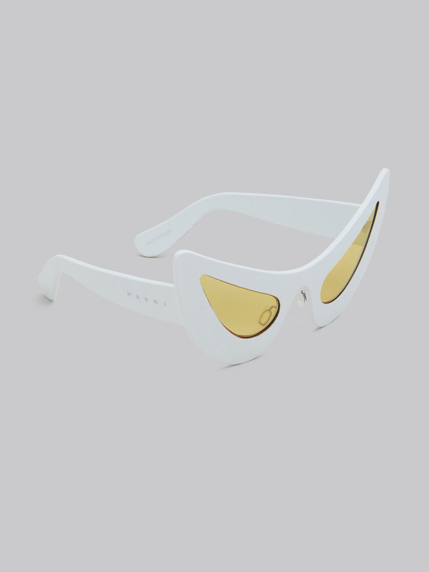 Sonnenbrille Char Dham aus weißem Leder - Optisch - Image 3