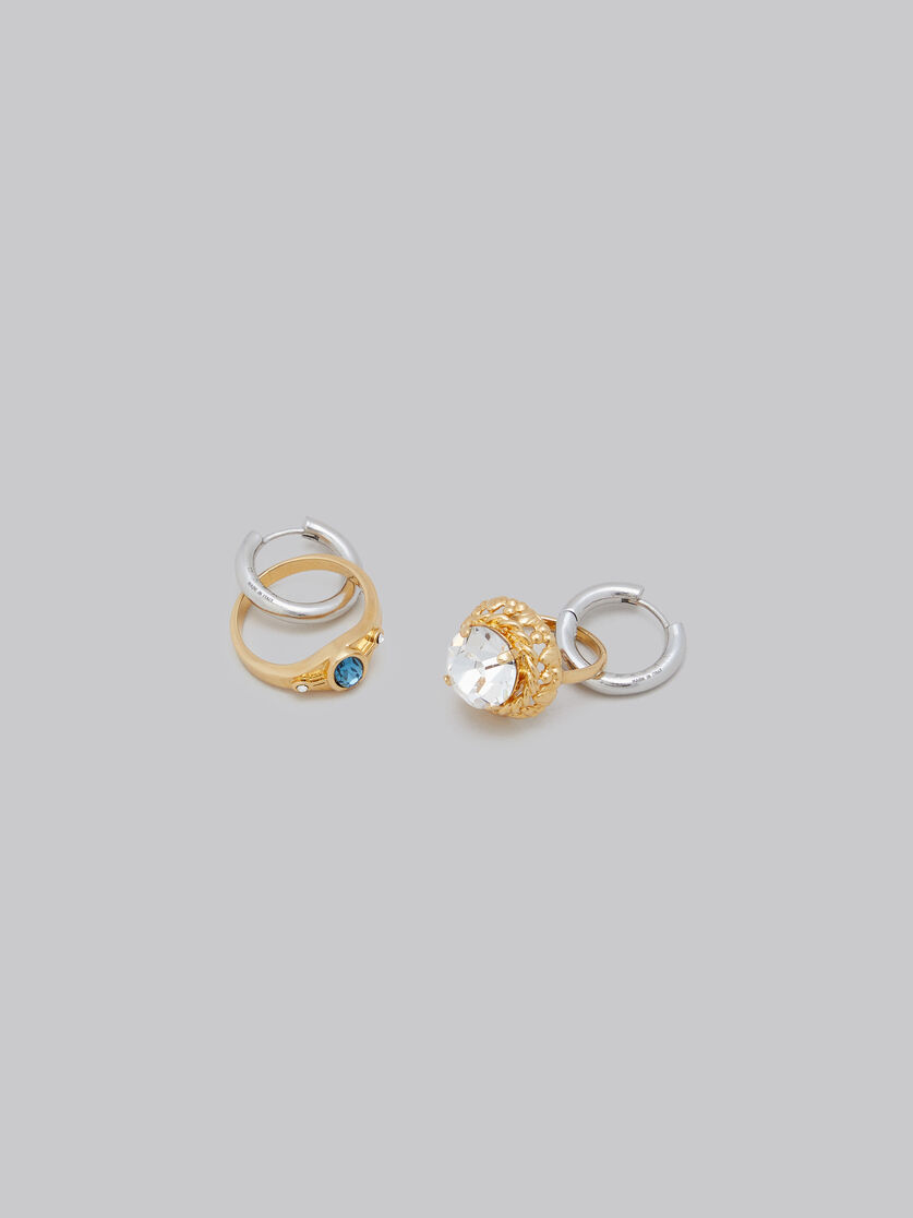 Hoop earrings with mismatched rings - Earrings - Image 4