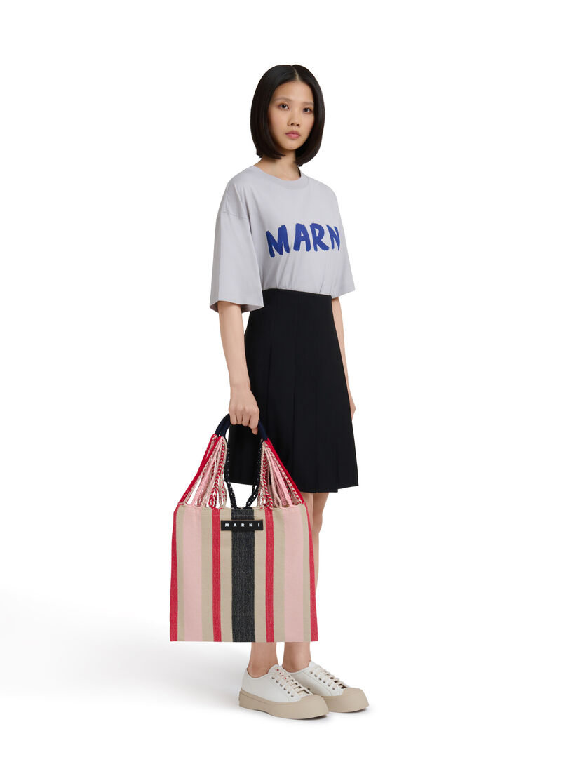 MARNI MARKET ポリエステル ショッピングバッグ ハンモック風ハンドル付き グレー/ターコイズ/レッド - ハンドバッグ - Image 2