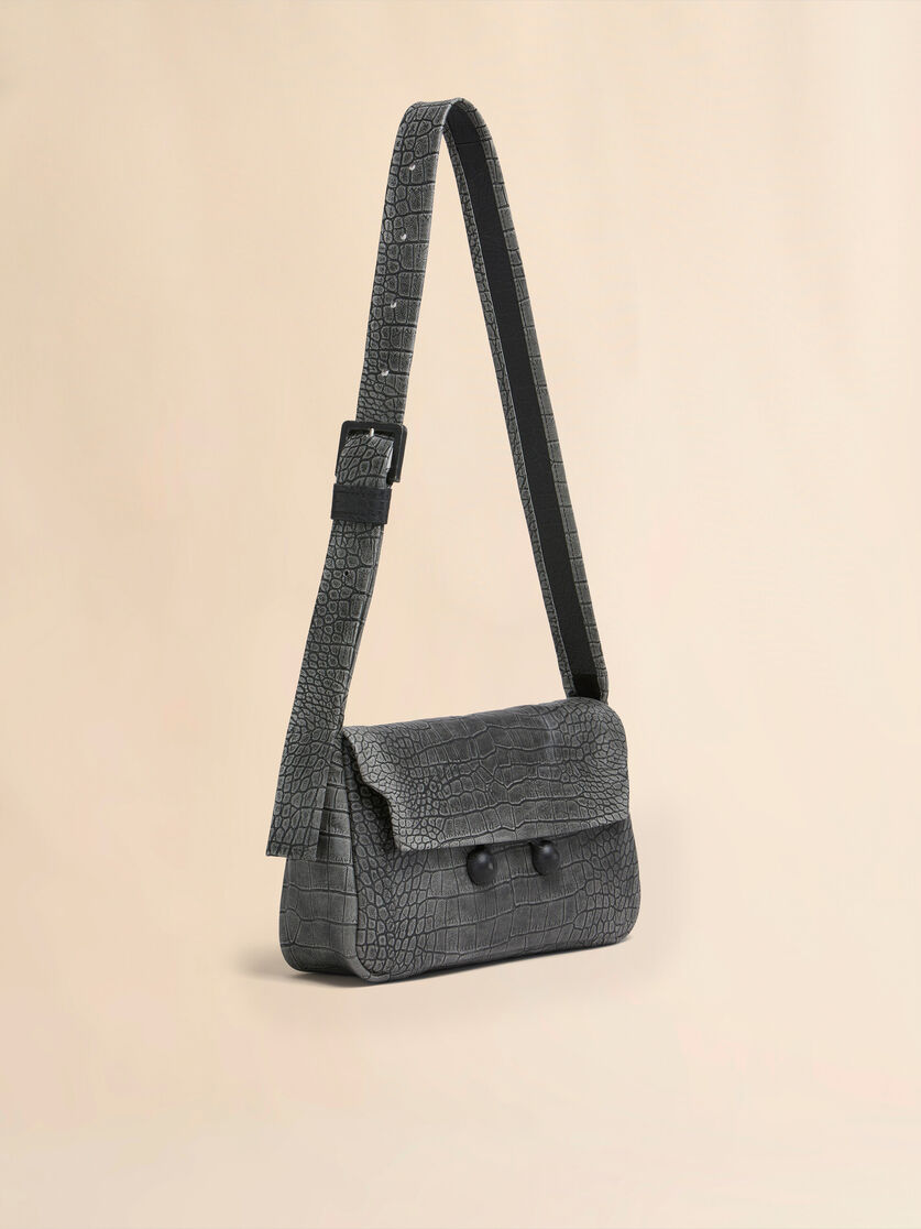 Black crocodile print leather medium Trunkaroo handbag - Shoulder Bags - Image 5