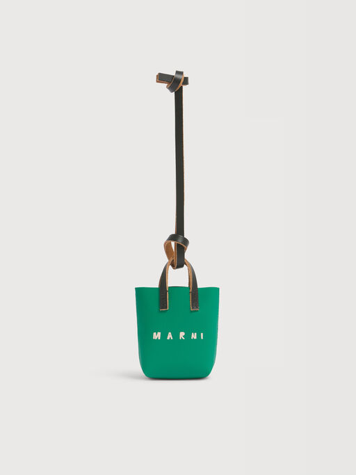 Green micro tote bag charm - Key Rings