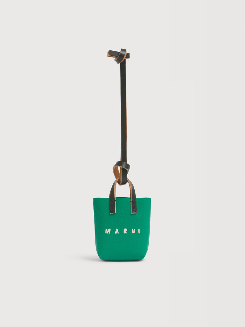 Green micro tote bag charm, Image 1