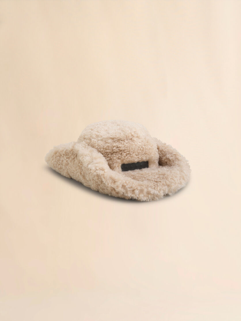 Ivory faux fur cowboy hat - Hats - Image 1