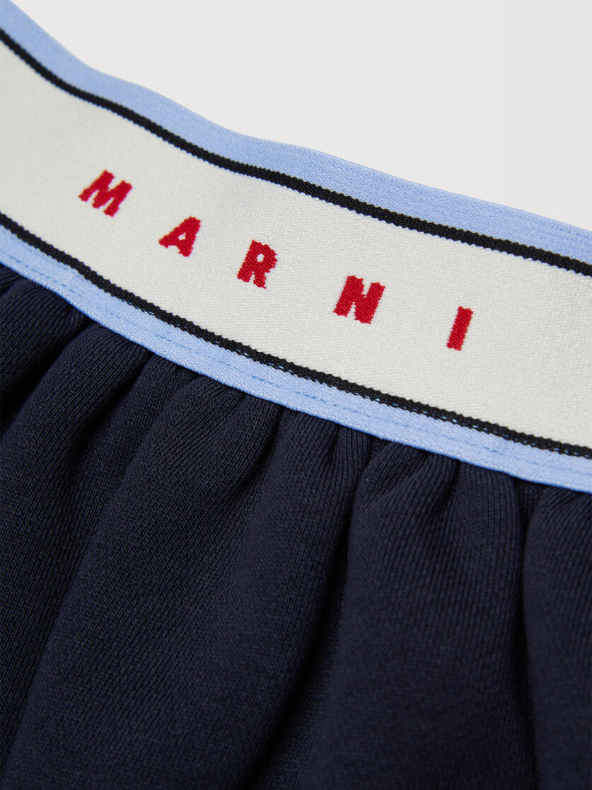 Dark blue cotton mini skirt with elasticated logo waist, Image 3