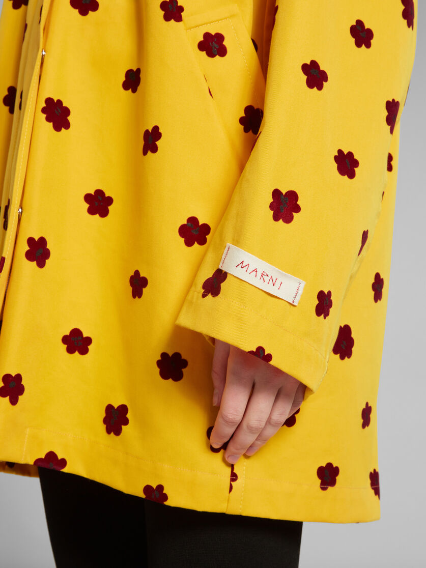 Yellow parka with Draft Flower print - Jackets - Image 5