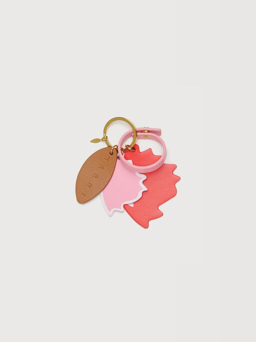 Multicolour coated fabric leaf keyring - Other accessories