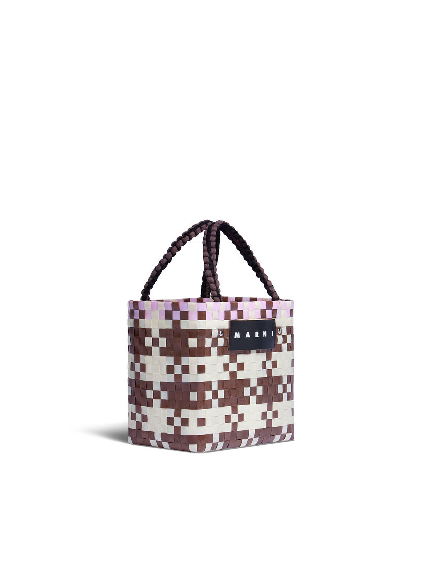 MARNI MARKET BASKET bag in light blue square woven material - Bags - Image 2