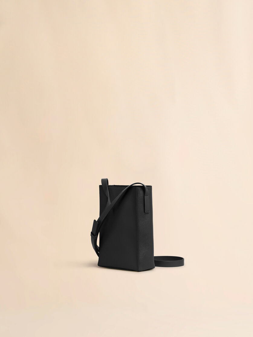 Black leather Museo Nano Bag with Marni Symbol embroidery - Shoulder Bag - Image 3