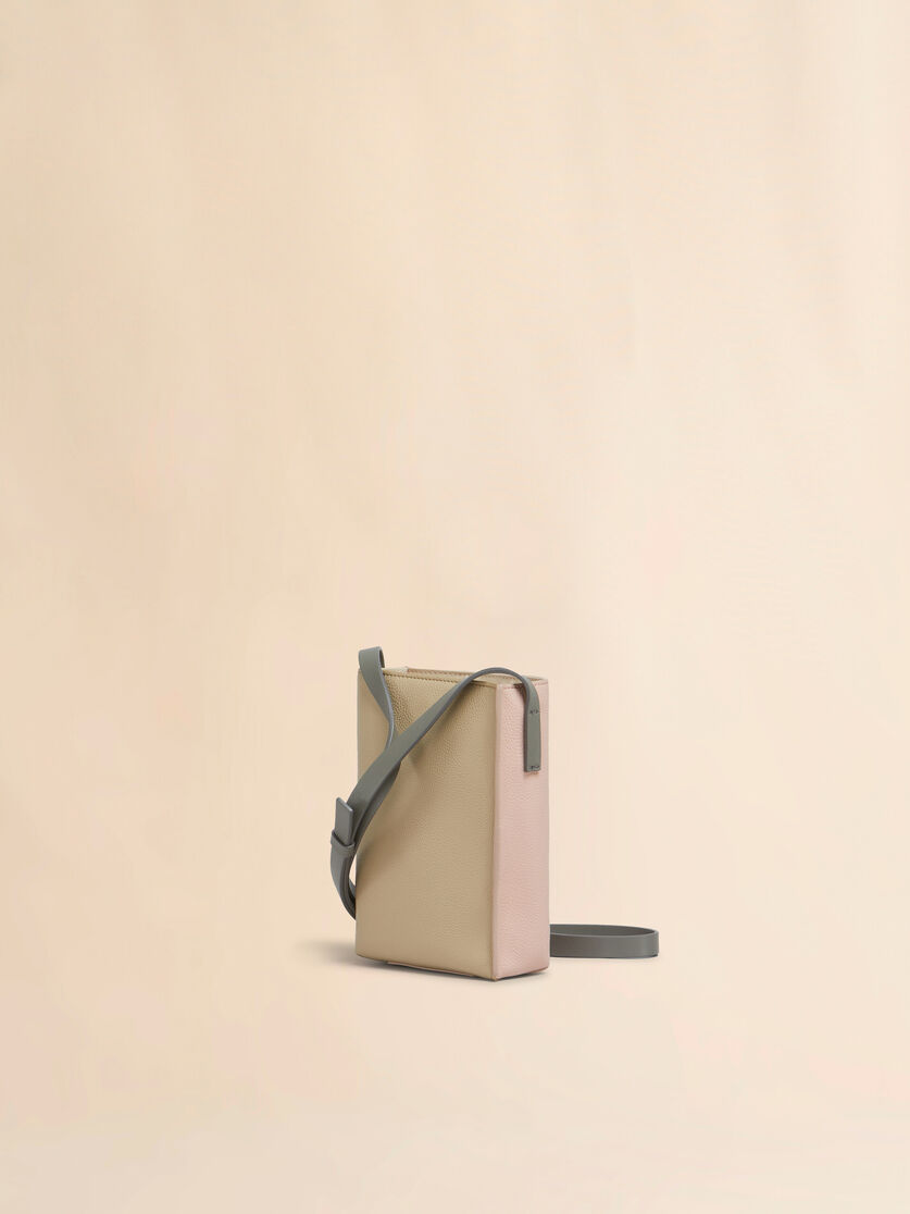Light pink and beige leather Museo Nano Bag with Marni Symbol embroidery - Shoulder Bag - Image 2