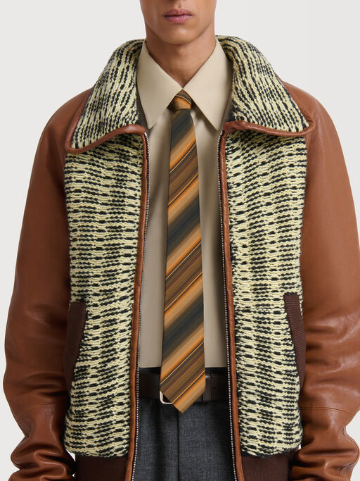 Cravatta in cotone e seta con motivo Degrad&eacute; Stripe arancione - Cravatte