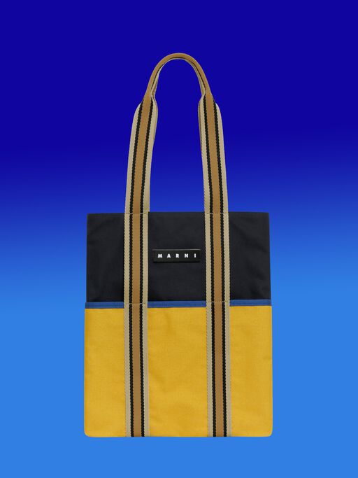 マスタード MARNI MARKET Canvas Tote - ショッピングバッグ