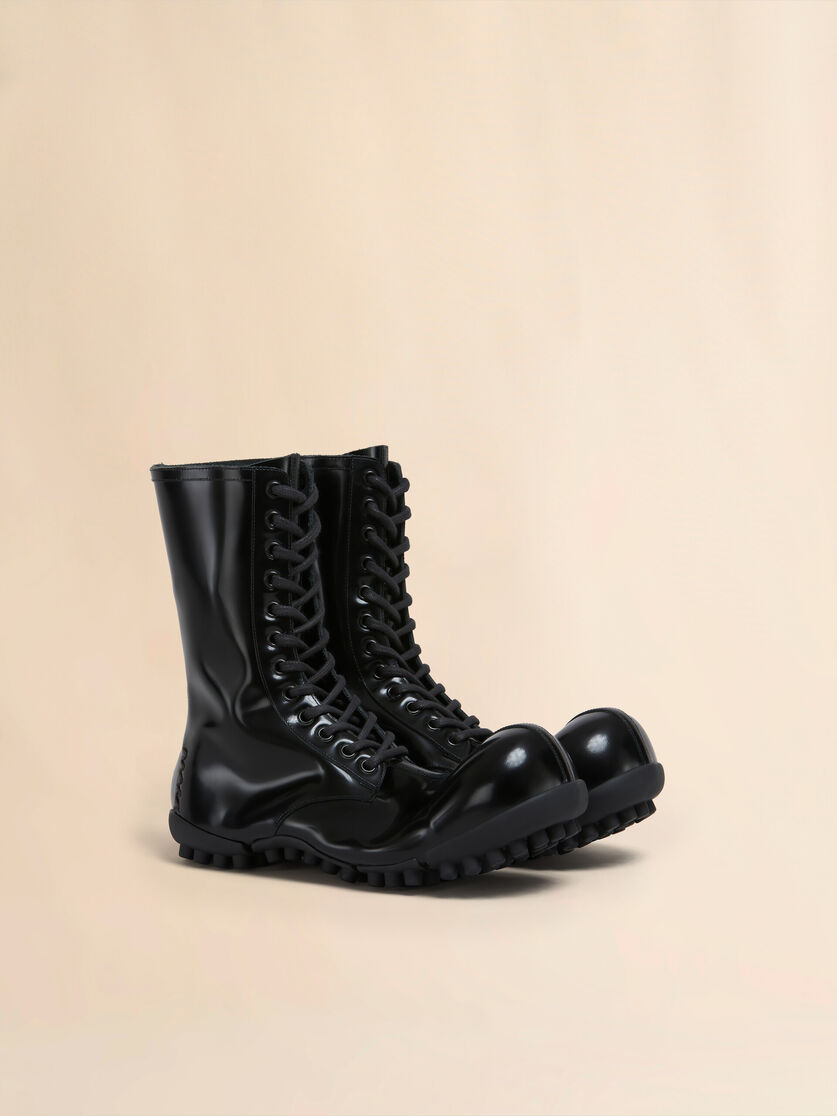 Schwarze Stiefel Wave aus Lackleder - Stiefel - Image 2