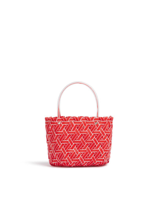 ラズベリー MARNI MARKET RIBBON BASKET - ショッピングバッグ