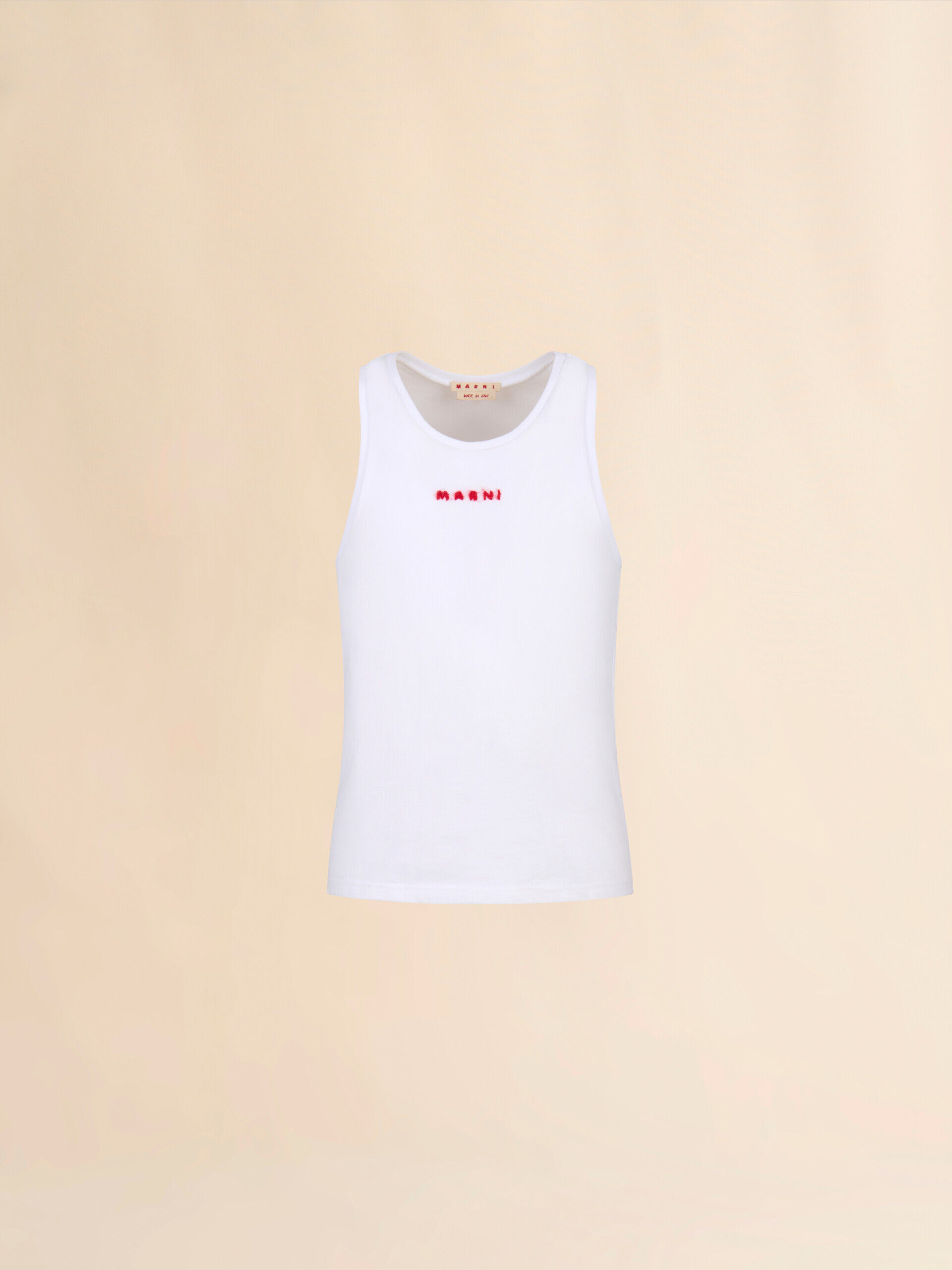 いま人気のアイテム ブラック コットン製タンクトップ、モヘア刺繍入り Marni | トップス