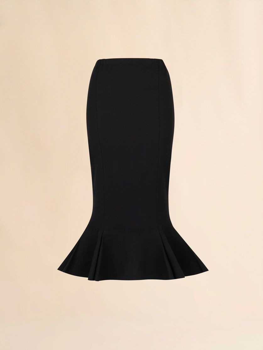 Black jersey skirt with mermaid hem - Skirts - Image 1