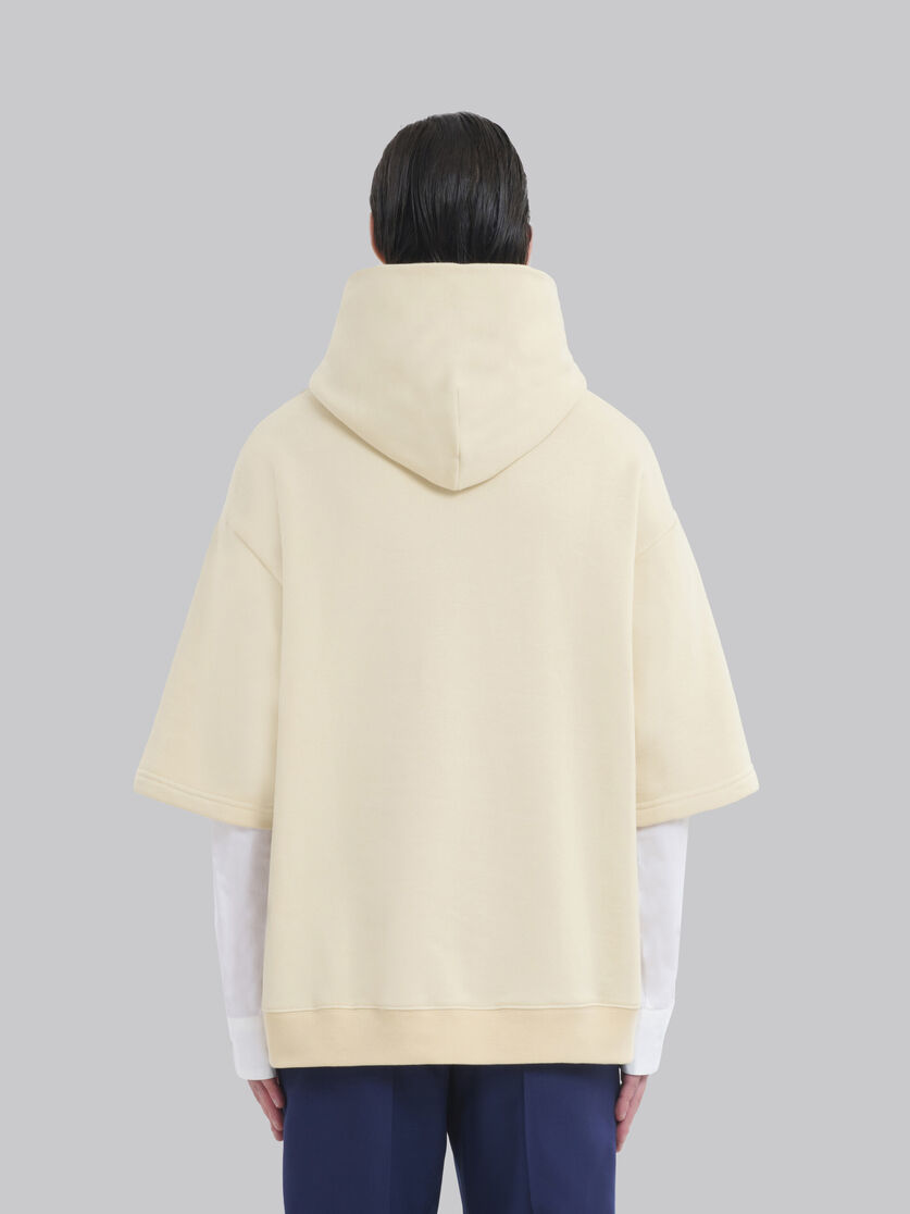 Marni YK Jeong - 오프 화이트 브러시드 플리스 소재 셔츠 슬리브 디테일 후디 - 스웨터 - Image 3