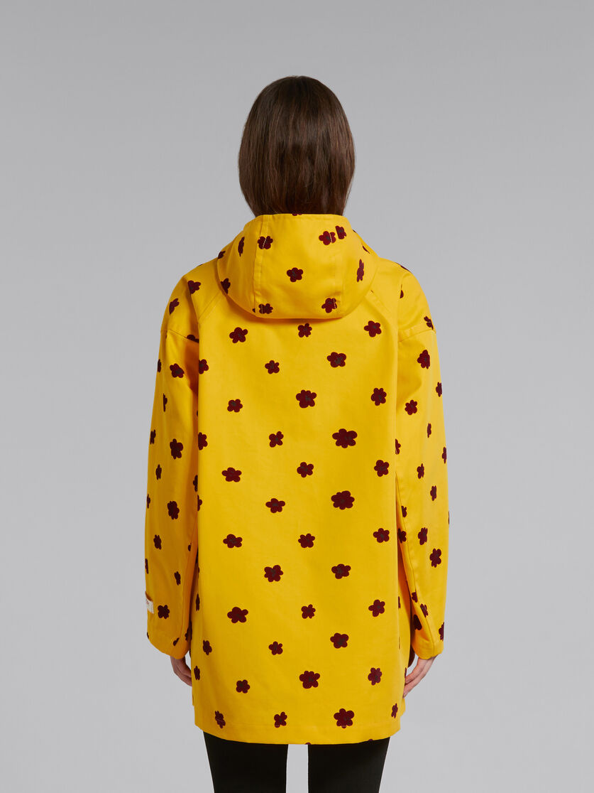 Yellow parka with Draft Flower print - Jackets - Image 3