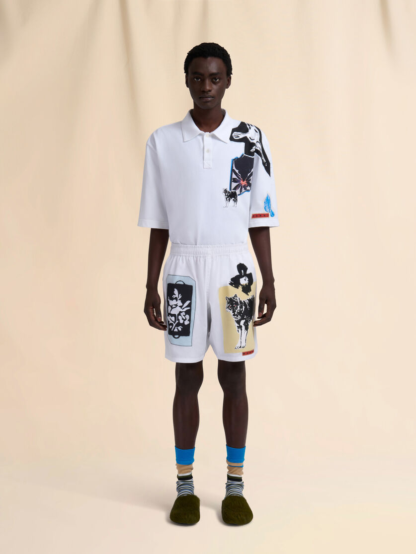 White poplin Bermuda shorts - Swimwear - Image 2